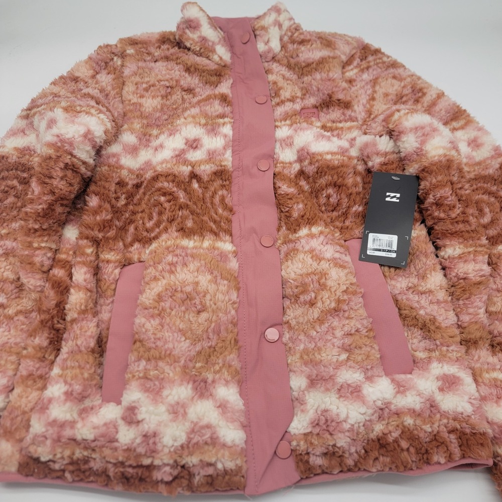 Billabong Women's Full Zip Sherpa Aztec Print Jacket Women's Size Small New Tags